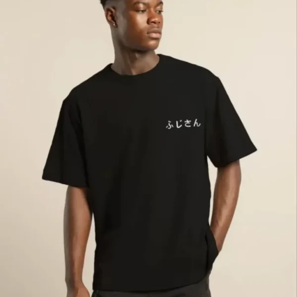 Unisex Bisiklet Yaka Baskılı Oversize T-Shirt