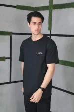 Unisex Bisiklet Yaka Baskılı Oversize T-Shirt - Görsel 2