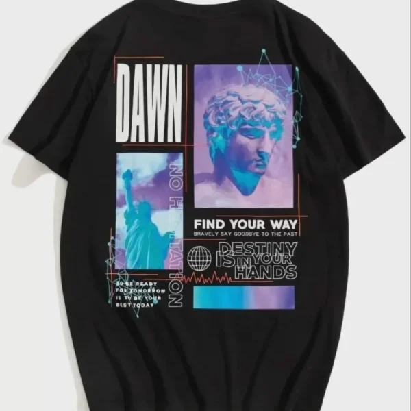 Unisex Baskılı Oversize T-Shirt