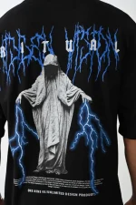 Unisex Baskılı Oversize T-Shirt - Görsel 4