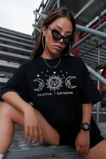 Unisex Baskılı Oversize T-Shirt - Görsel 4