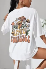 Unisex Baskılı Oversize T-Shirt