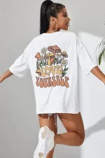 Unisex Baskılı Oversize T-Shirt - Görsel 3