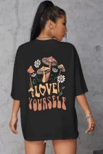 Unisex Baskılı Oversize T-Shirt