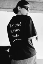 Unisex Baskılı Oversize T-Shirt - Görsel 4