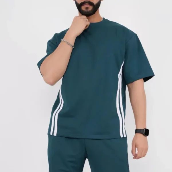 Unisex Oversize Yanları Şeritli T-Shirt
