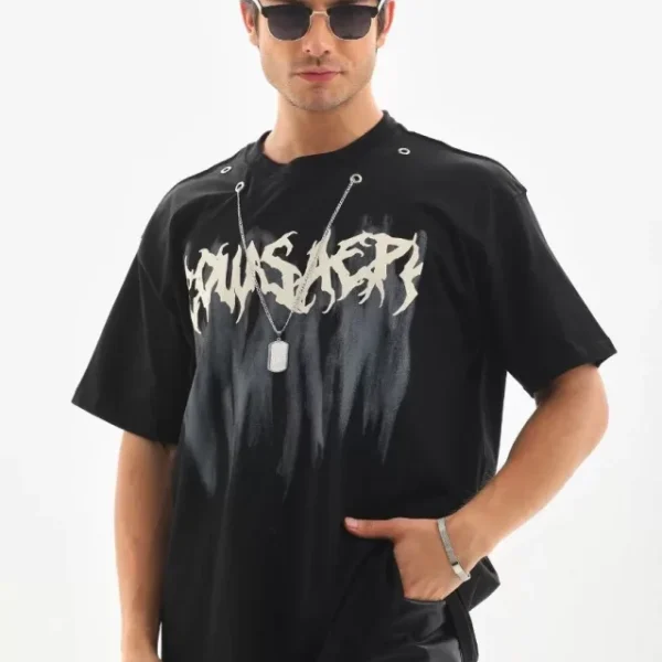 Unisex Oversize Kolye Dahil T-Shirt