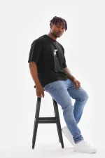 Unisex Baskılı Oversize T-Shirt - Görsel 4