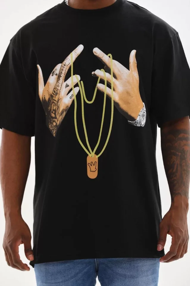 33ece192e9ee26d1d12d5cdb6bda57a8_86431-0.jpg Unisex Baskılı Oversize T-Shirt - Görsel 1