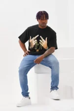 Unisex Baskılı Oversize T-Shirt - Görsel 3