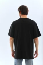 Unisex Oversize Taşlı Bisiklet Yaka T-Shirt - Görsel 2