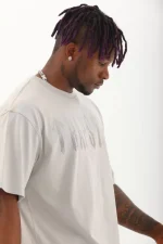 Unisex Oversize Taşlı Bisiklet Yaka T-Shirt - Görsel 2