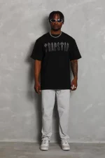 Unisex Oversize Taşlı Bisiklet Yaka T-Shirt - Görsel 4