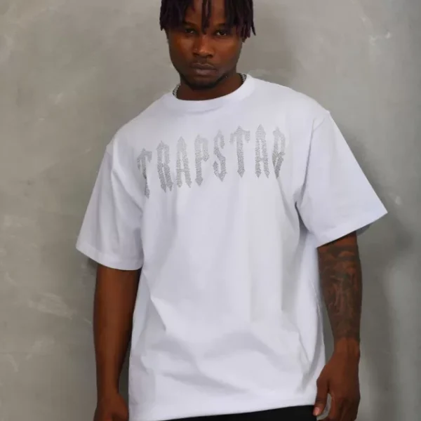 Unisex Oversize Taşlı Bisiklet Yaka T-Shirt