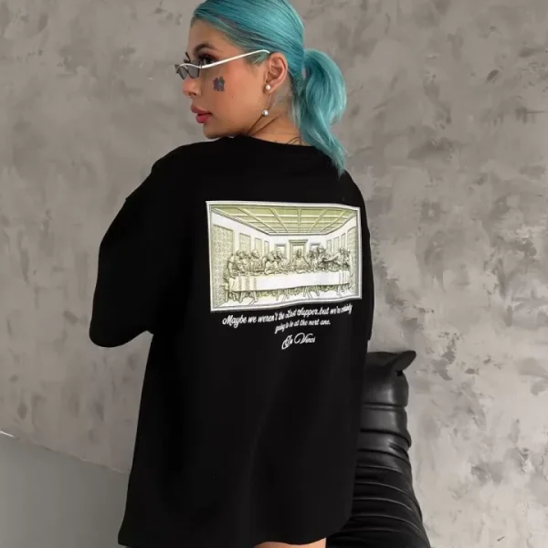 Unisex Baskılı Oversize T-Shirt