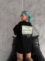 Unisex Baskılı Oversize T-Shirt - Görsel 3