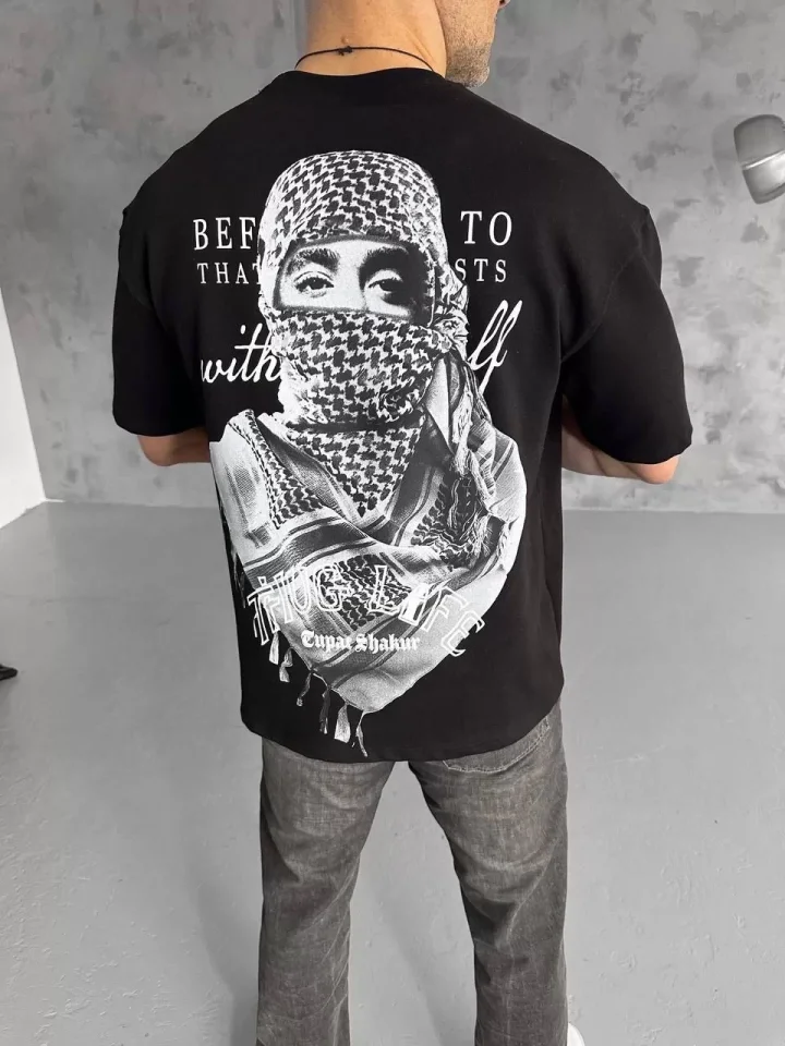 33ece192e9ee26d1d12d5cdb6bda57a8_86674-0.jpg Unisex Baskılı Oversize T-Shirt - Görsel 1