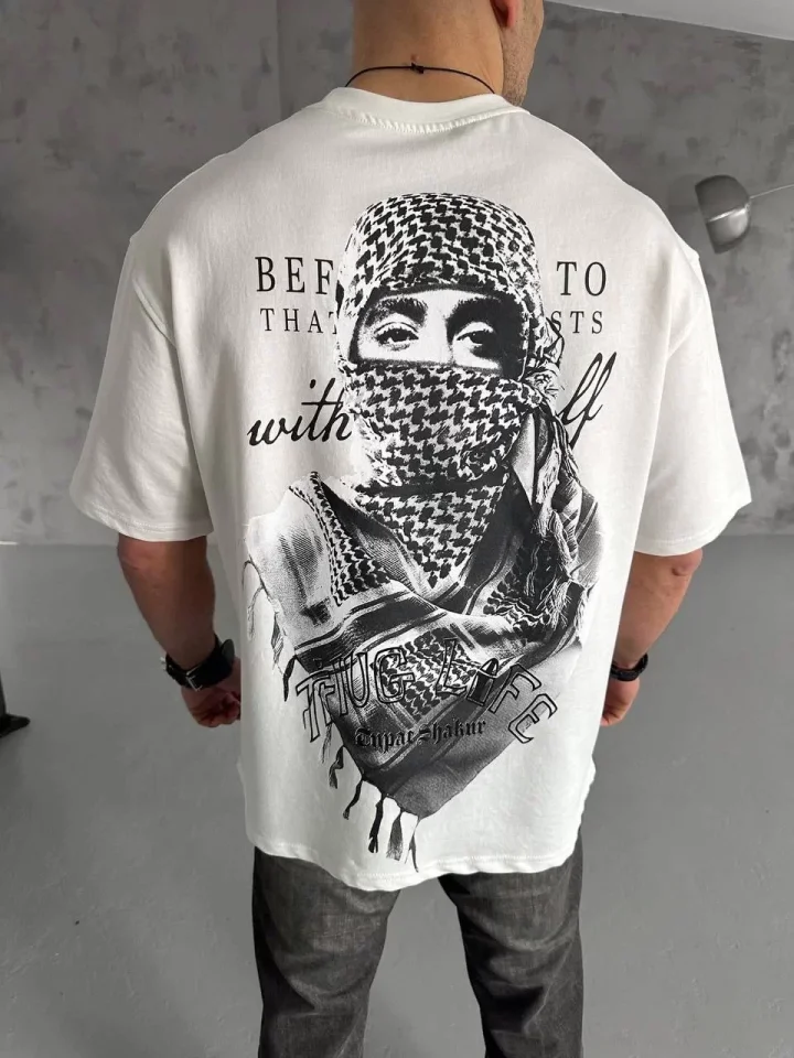 33ece192e9ee26d1d12d5cdb6bda57a8_86683-0.jpg Unisex Baskılı Oversize T-Shirt - Görsel 1