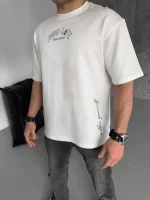 Unisex Baskılı Oversize T-Shirt - Görsel 3