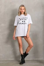 Unisex Baskılı Oversize T-Shirt - Görsel 4