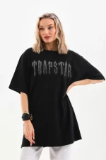 Unisex Taş Desenli Oversize T-Shirt