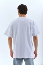 Unisex Oversize Taşlı Bisiklet Yaka T-Shirt - Görsel 2