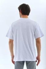 Unisex Oversize Taşlı Bisiklet Yaka T-Shirt - Görsel 2