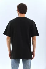 Unisex Oversize Taşlı Bisiklet Yaka T-Shirt - Görsel 2