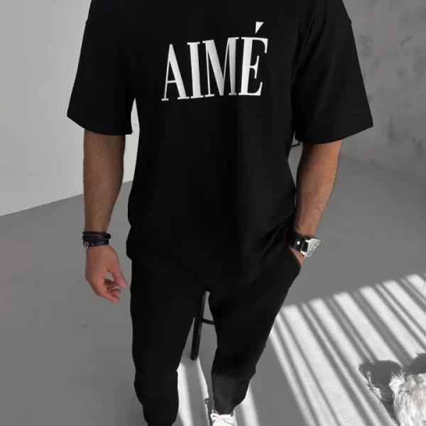 Unisex Yarım Fermuarlı Baskılı T-Shirt