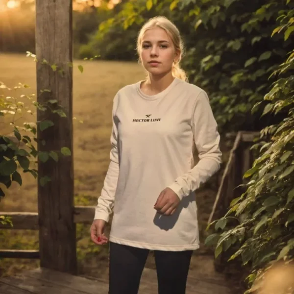 Unisex Bisiklet Yaka Uzun Kollu T-Shirt