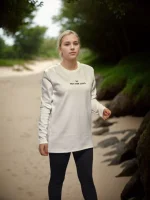 Unisex Bisiklet Yaka Uzun Kollu T-Shirt