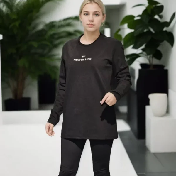 Unisex Bisiklet Yaka Uzun Kollu T-Shirt