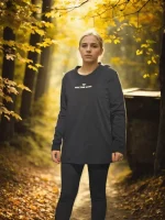 Unisex Bisiklet Yaka Uzun Kollu T-Shirt