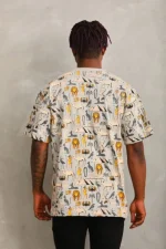 Unisex Oversize Baskılı Bisiklet Yaka T-Shirt - Görsel 2