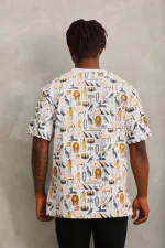 Unisex Oversize Baskılı Bisiklet Yaka T-Shirt - Görsel 2