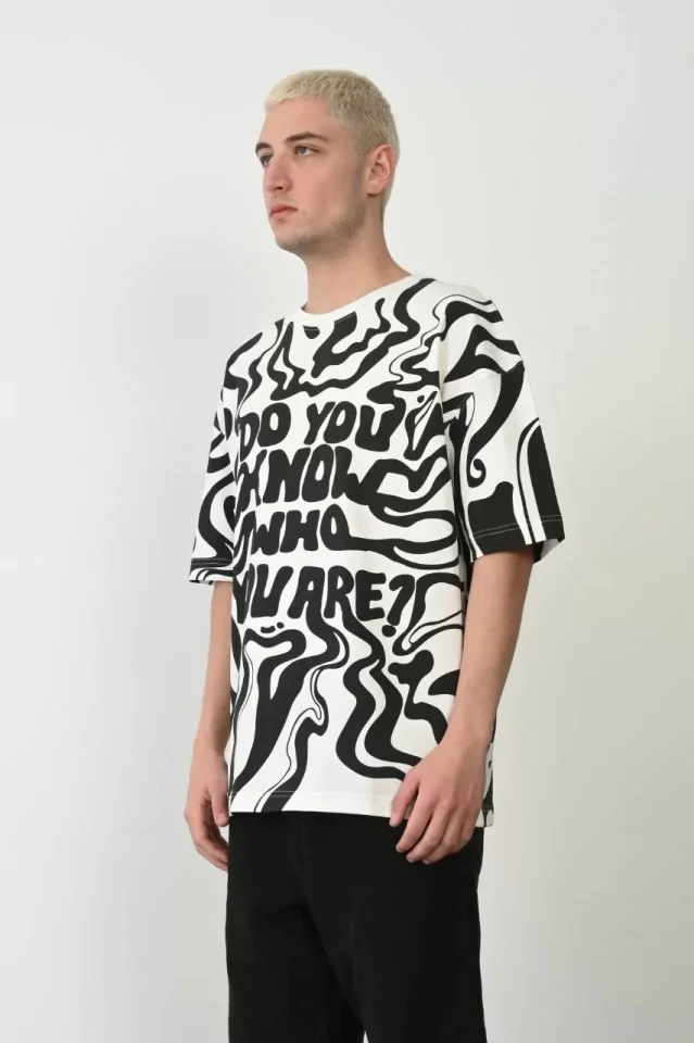 33ece192e9ee26d1d12d5cdb6bda57a8_87430-0.jpg Unisex Baskılı Bisiklet Yaka Oversize T-Shirt - Görsel 1