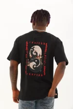 Unisex Oversize Baskılı Bisiklet Yaka T-Shirt - Görsel 4