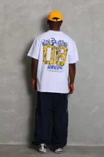 Unisex Oversize Baskılı Bisiklet Yaka T-Shirt - Görsel 2