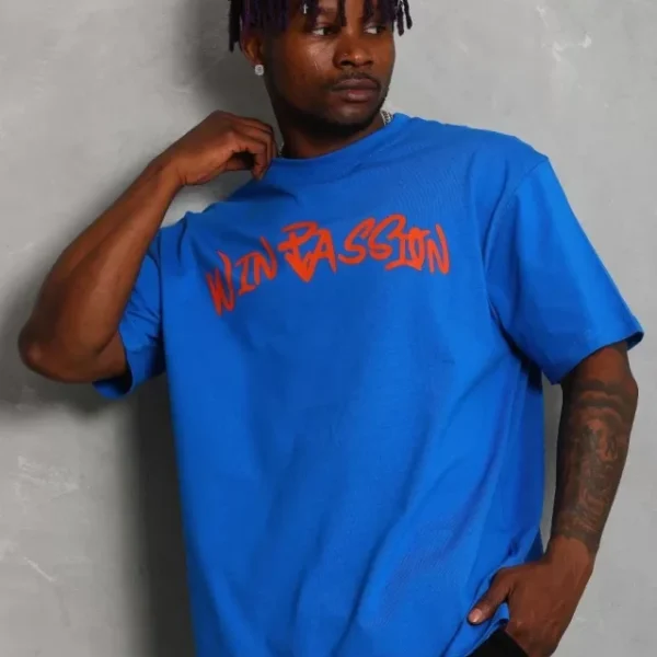 Unisex Oversize Baskılı Bisiklet Yaka T-Shirt