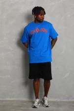 Unisex Oversize Baskılı Bisiklet Yaka T-Shirt - Görsel 4