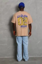 Unisex Oversize Baskılı Bisiklet Yaka T-Shirt - Görsel 3