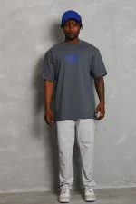 Unisex Oversize Baskılı Bisiklet Yaka T-Shirt - Görsel 3