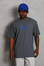 Unisex Oversize Baskılı Bisiklet Yaka T-Shirt - Görsel 4