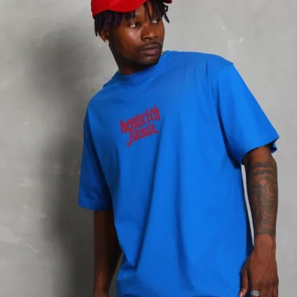 Unisex Oversize Baskılı Bisiklet Yaka T-Shirt