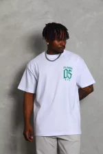 Unisex Oversize Baskılı Bisiklet Yaka T-Shirt - Görsel 3