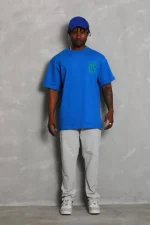 Unisex Oversize Baskılı Bisiklet Yaka T-Shirt - Görsel 3