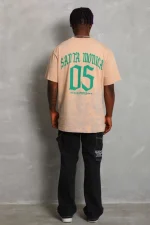 Unisex Oversize Baskılı Bisiklet Yaka T-Shirt - Görsel 2
