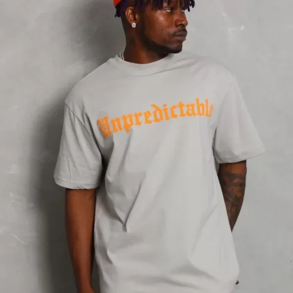 Unisex Oversize Baskılı Bisiklet Yaka T-Shirt