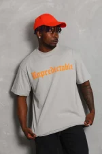 Unisex Oversize Baskılı Bisiklet Yaka T-Shirt - Görsel 4
