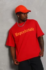 Unisex Oversize Baskılı Bisiklet Yaka T-Shirt - Görsel 3